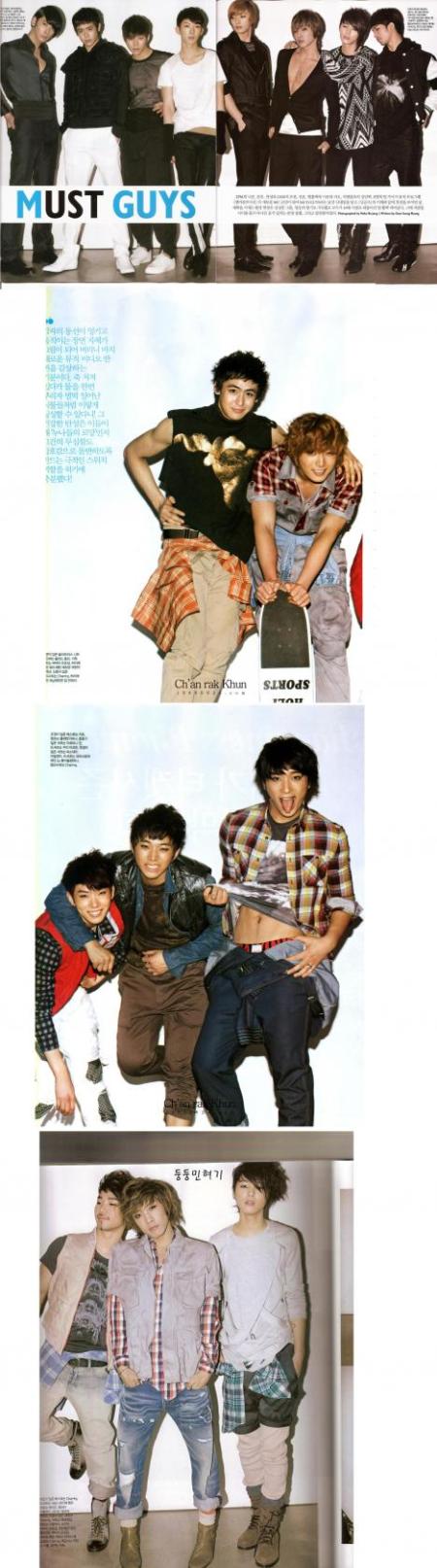 أعضاء من 2AM, 2PM, MBLAQ و C.N Blue في مجله Singles 15