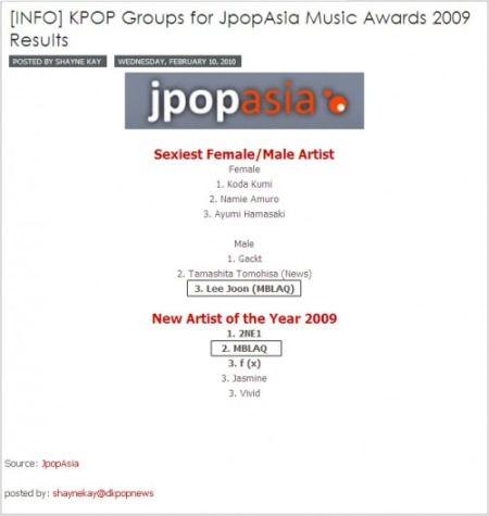 [جوائز] Joon كأكثر الأعضاء إثاره و MBLAQ كأفضل فرقه صاعده عام2009 في اليابان .. Jpopasia2